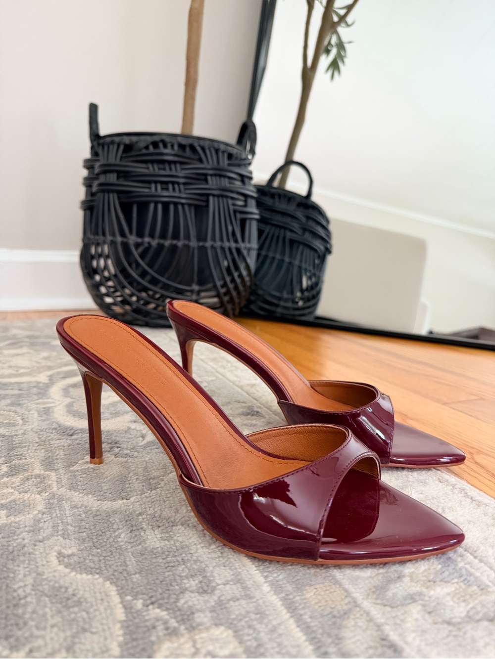 NWOB-Cult of Coquette Gia Wine Patent Vegan Leather Mules